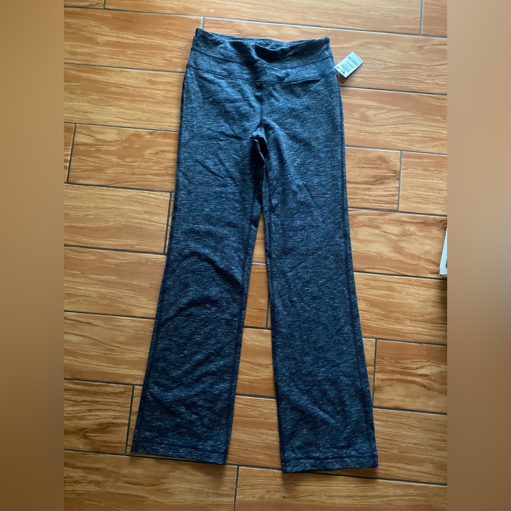 NEW” Ideology Womens Gray Noir Space Dye Flex Bootcut Full Yoga Pants Sz S #A5